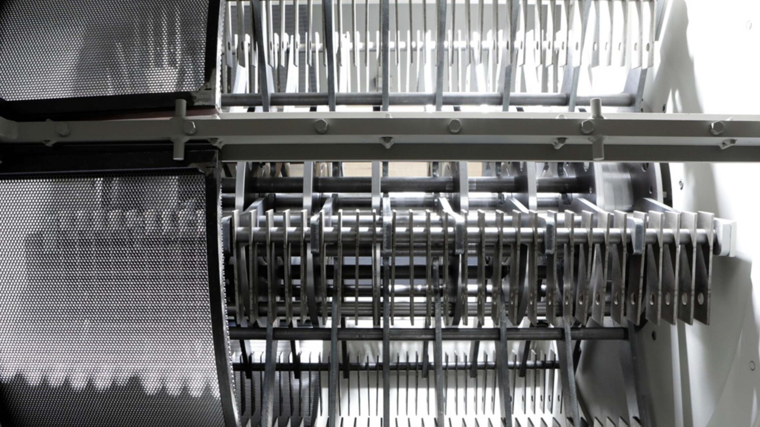 Inside a hammer mill